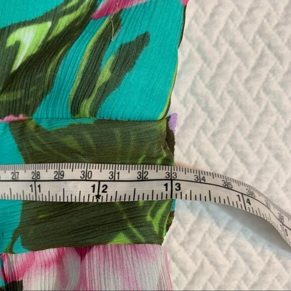 NAPOLI🌺STRAPLESS Blue  Floral Lined Dress Mini Size S - Picture 6 of 8